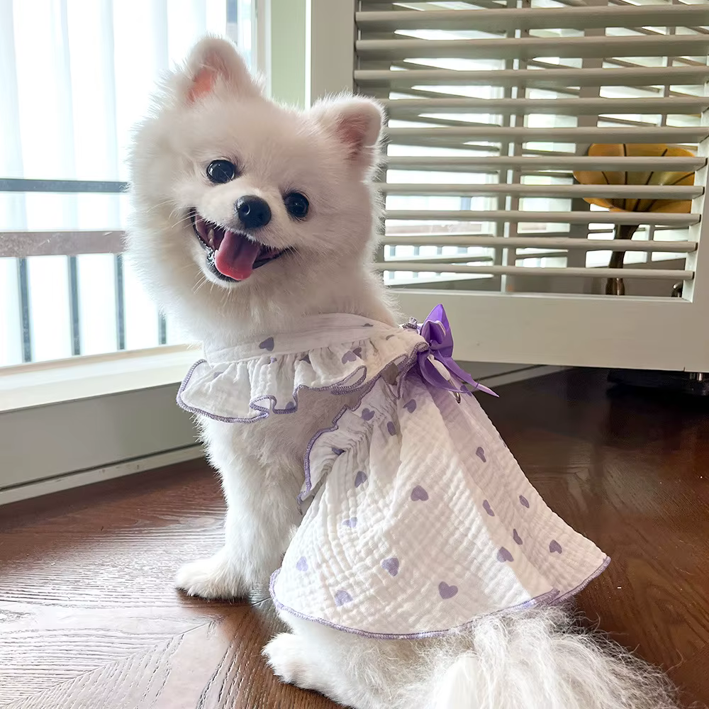 Vestido verano corazones para perros y gatos, Pomerania Chihuahua - imagen 2
