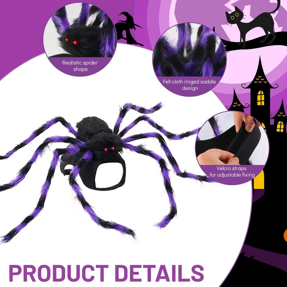 Disfraz de araña para gatos y perros pequeños en Halloween