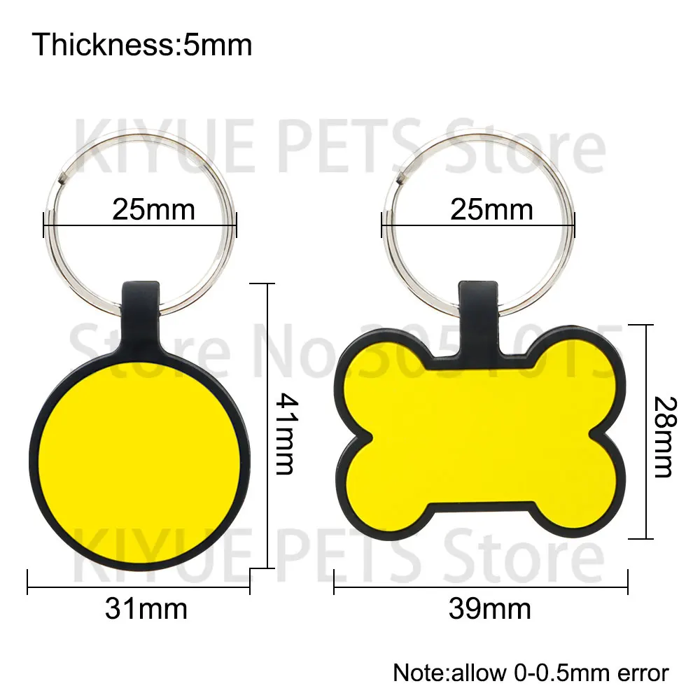 Placa identificativa para perros y gatos con llavero metálico