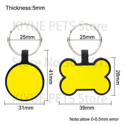 Placa identificativa para perros y gatos con llavero metálico