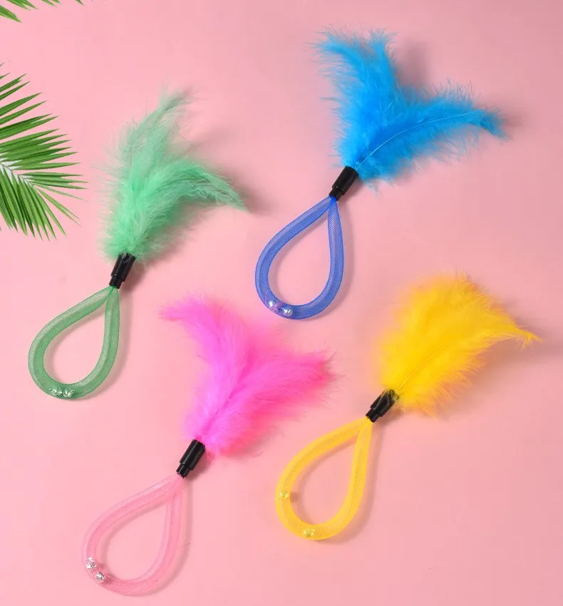Juguetes de plumas para gatos - dos palos interactivos