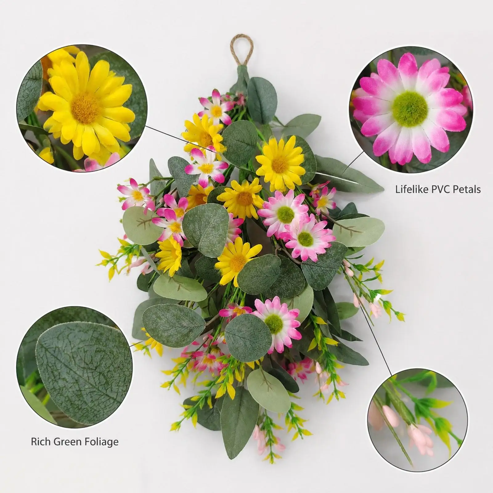 Guirnalda de Flores Artificiales para Decoración Interior – Estilo Rústico - imagen 5