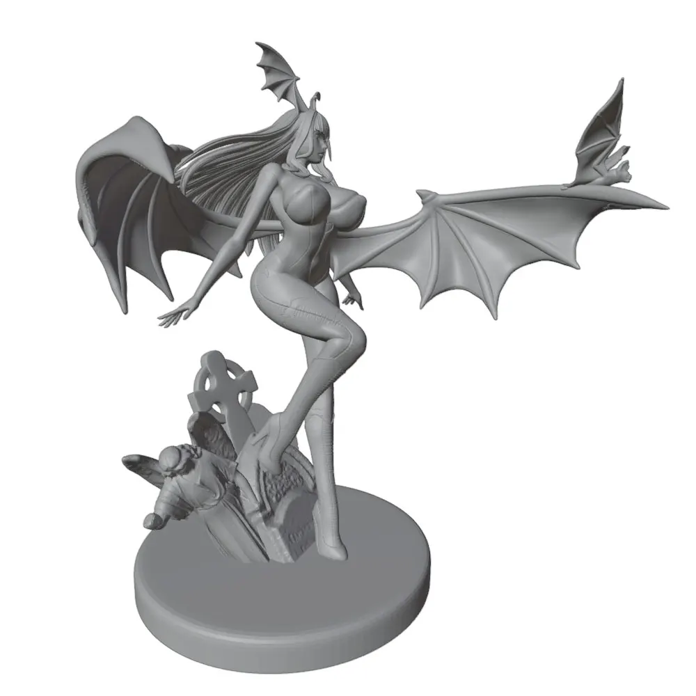 Figura coleccionable de anime impresa en 3D gris, sin montar DIY - imagen 5