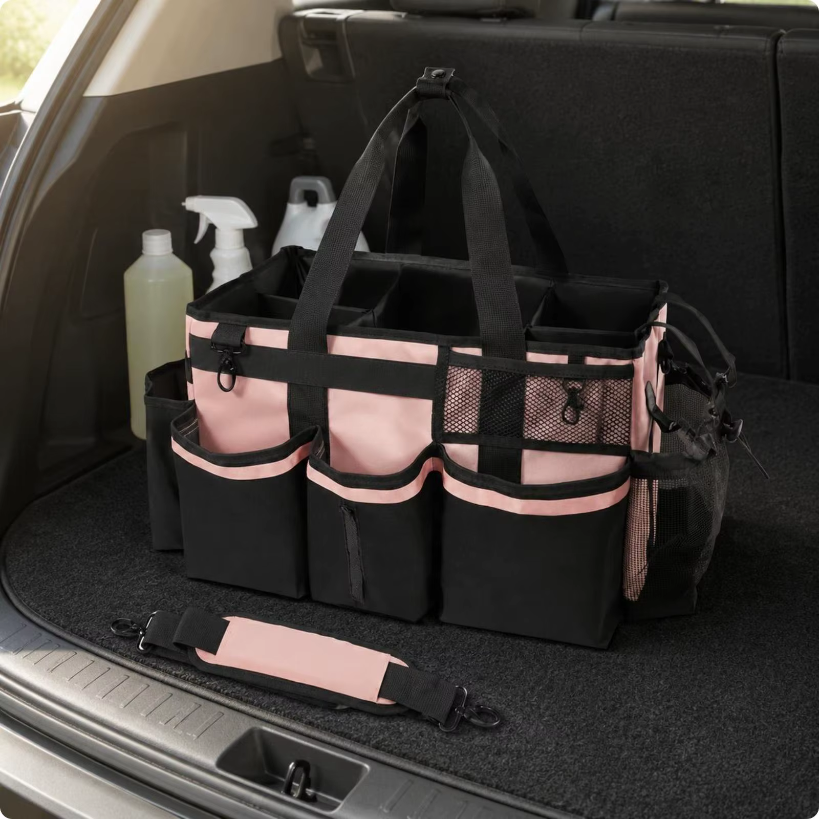 Bolsa organizadora con compartimentos para accesorios de limpieza y coche - imagen 5