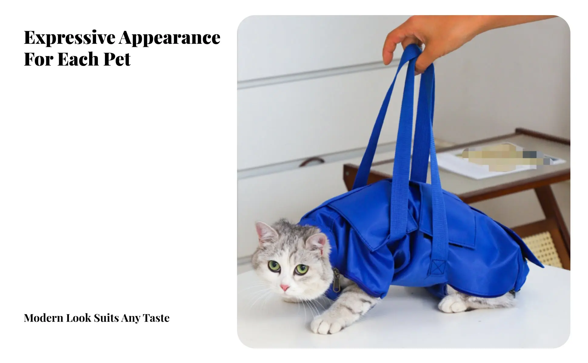 Bolsa de restricción para gatos con aberturas para patas