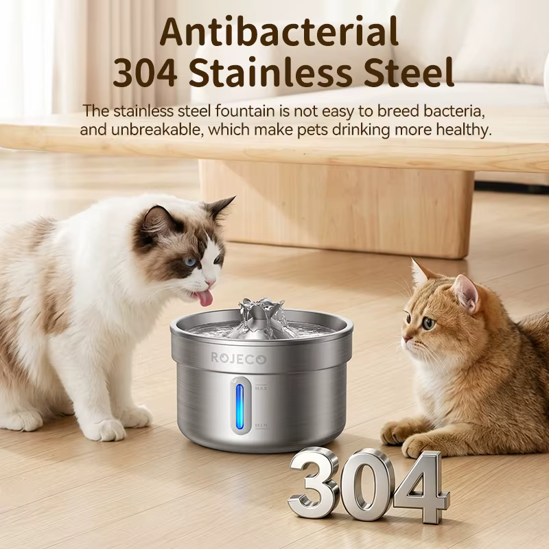 Bebedero automático de acero inoxidable para gatos y perros - imagen 4