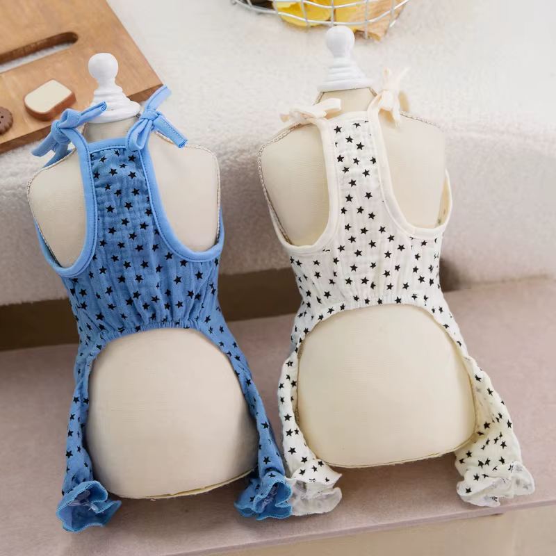 Mono de verano con estrellas para perros y gatos – Pelele para Yorkie - imagen 2