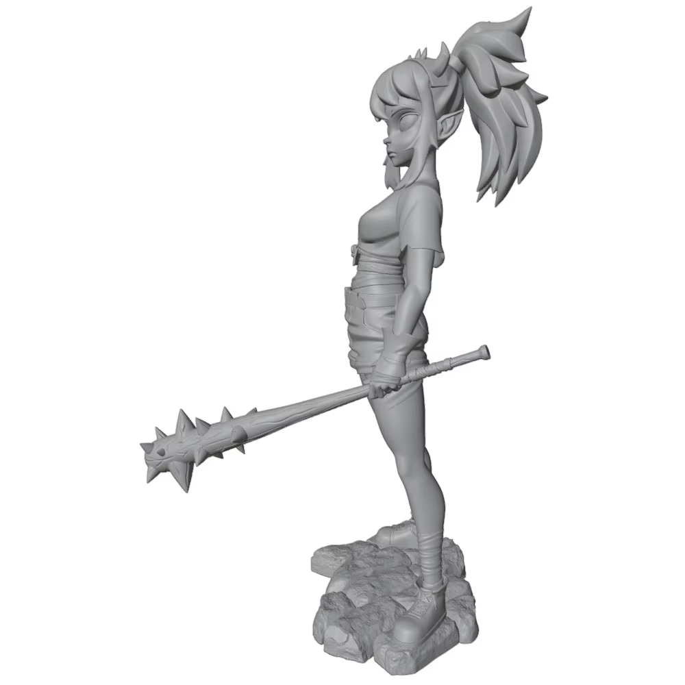 Miniatura estatua de anime GK gris impresa en 3D, sin montar - imagen 5