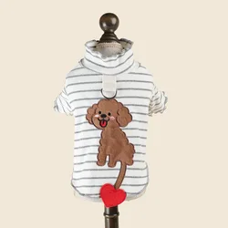 Camiseta a Rayas con Corazón Bordado para Perros Pequeños – Ropa de Invierno