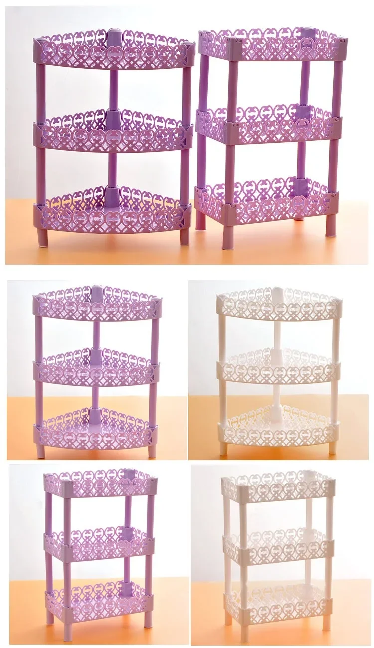 Vista lateral del soporte organizador mostrando el perfil de las tres capas