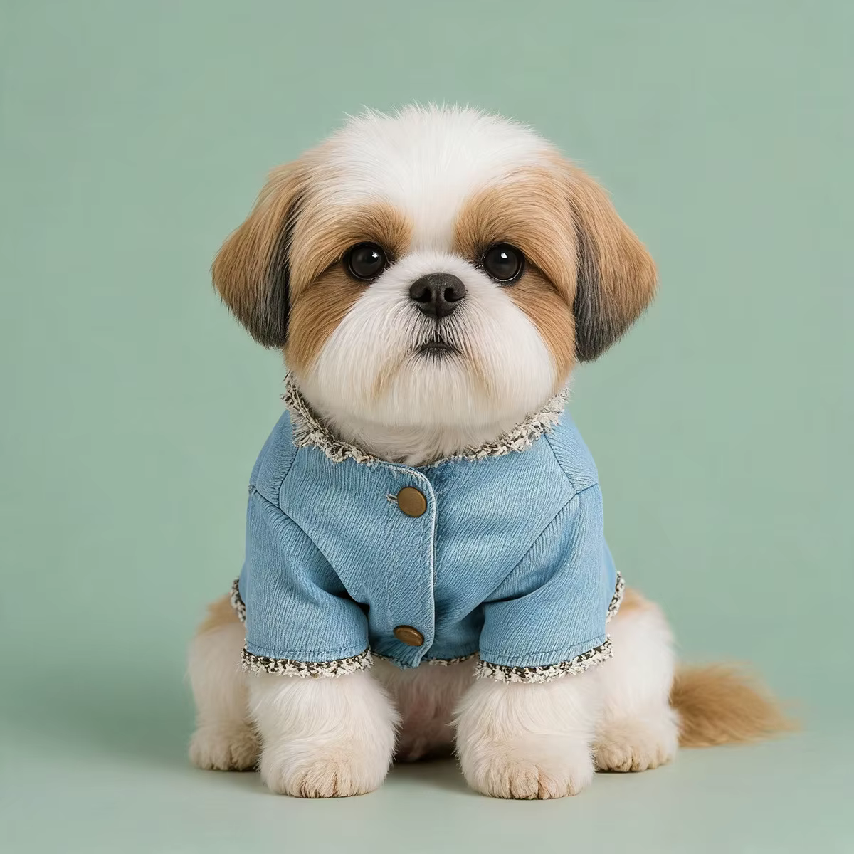 Abrigo Mezclilla Bordado para Perros Pequeños – Otoño e Invierno - imagen 3