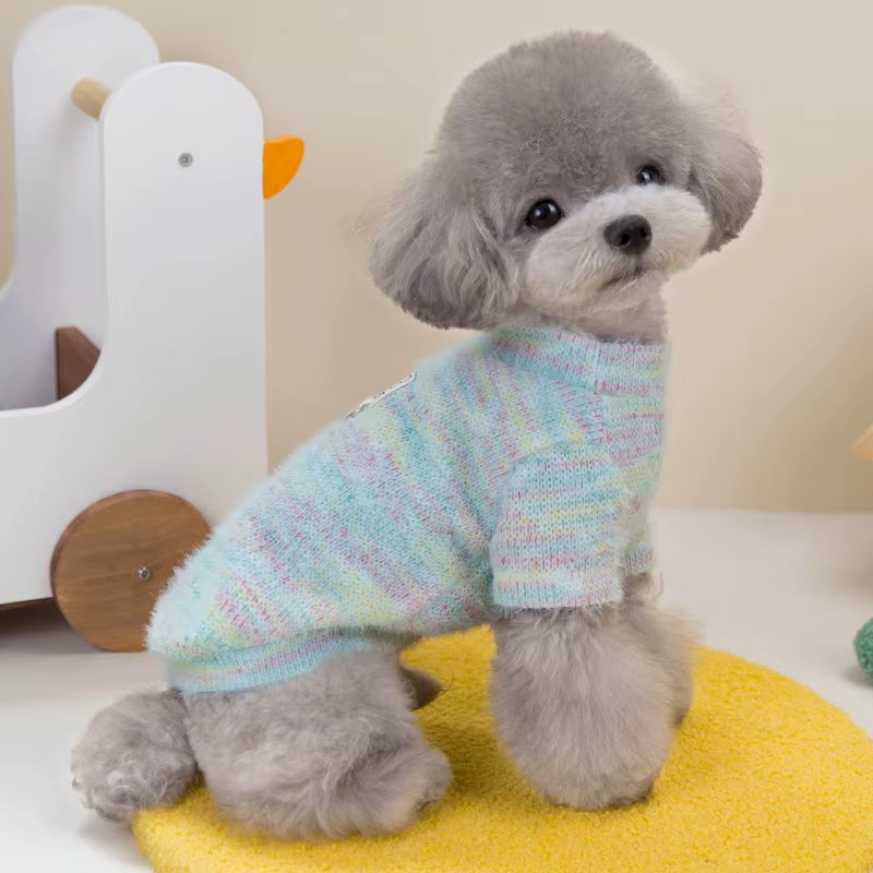 Jersey de punto arcoíris para perros y gatos