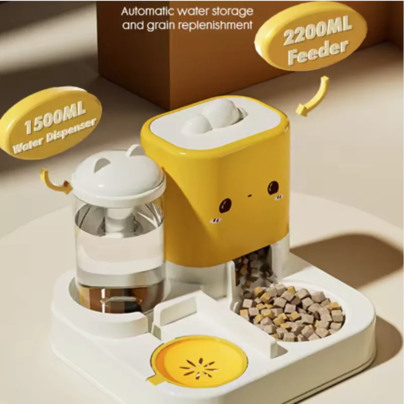 Comedero automático para gatos y perros pequeños con bebedero