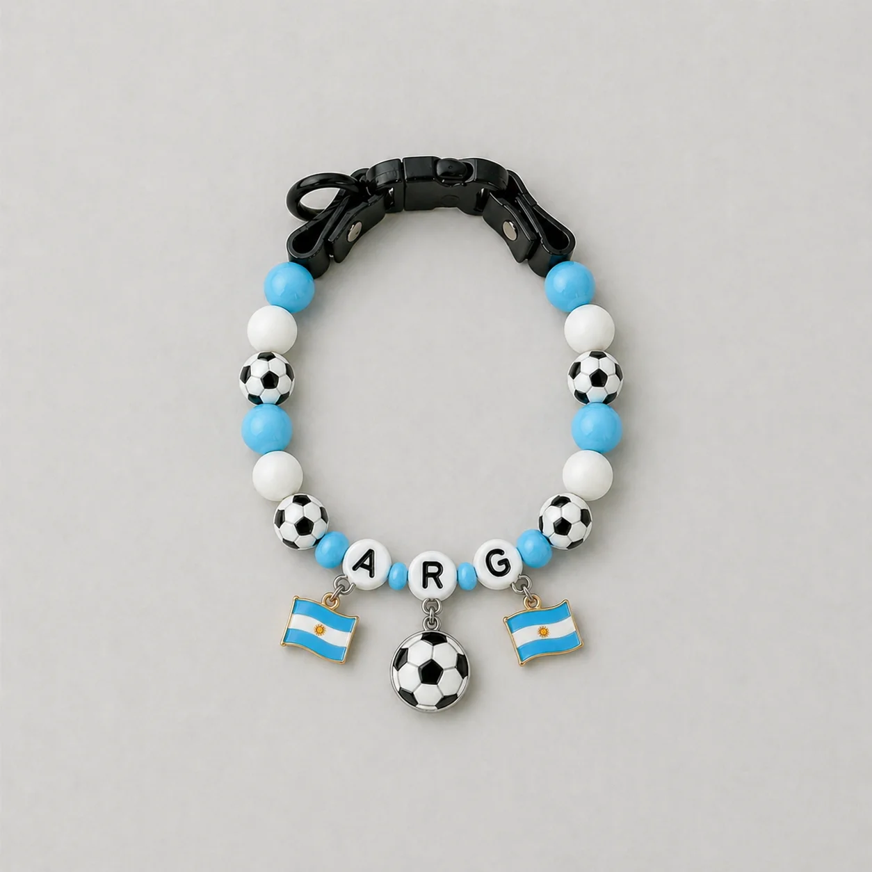 Collar de cuentas con diseño de fútbol para mascotas