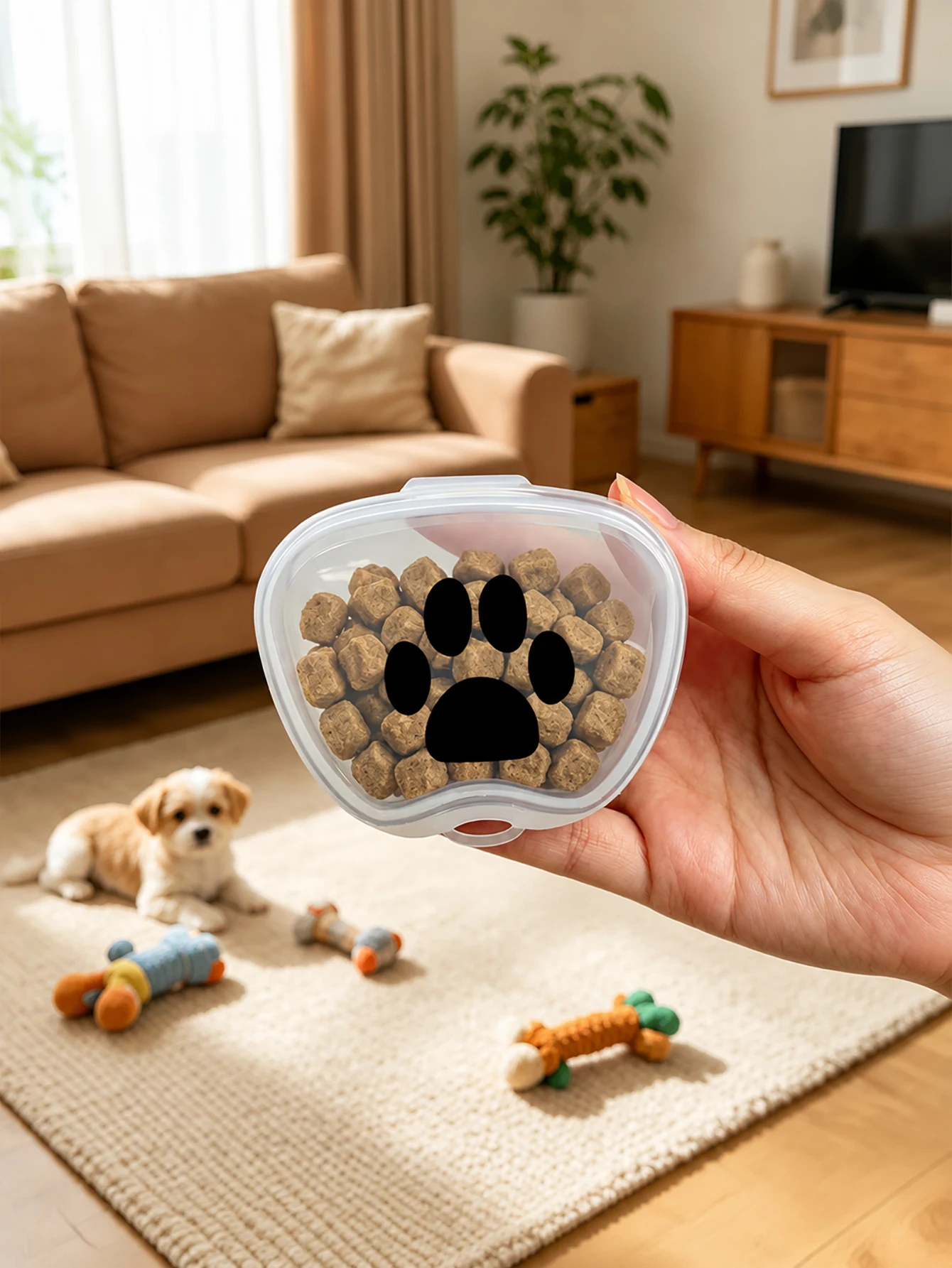 Fiambrera portátil para snacks de perros y gatos – Transparente y hermética