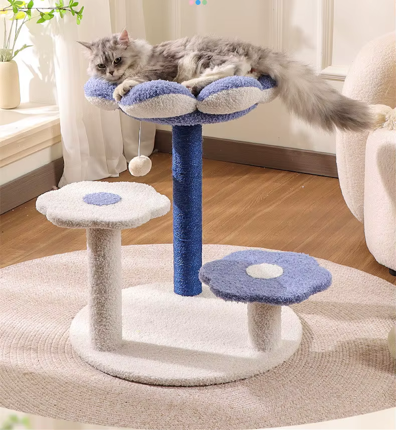 Árbol rascador desmontable con casa para gatos