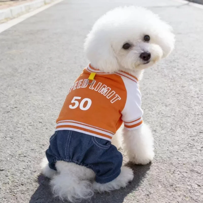 Mono de mezclilla para perro Yorkie y gato – 4 patas con estampado - imagen 4
