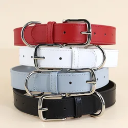 Collar de cuero ajustable para perros pequeños y medianos anti-traction