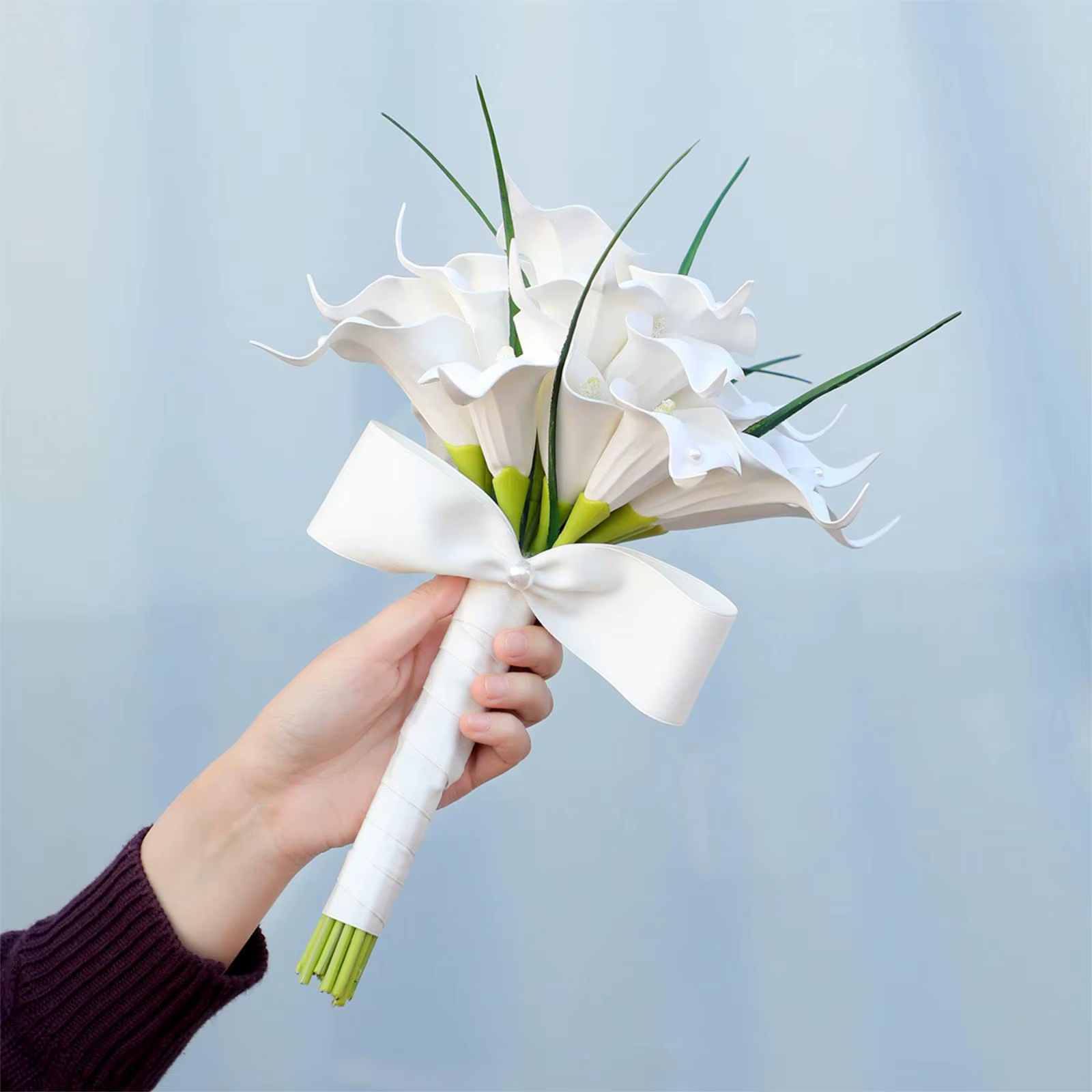 Ramo de novia artificial lirio de cala para boda y San Valentín - imagen 3