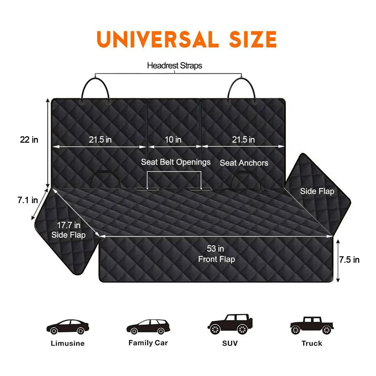 Funda trasera de coche para perro - vista lateral