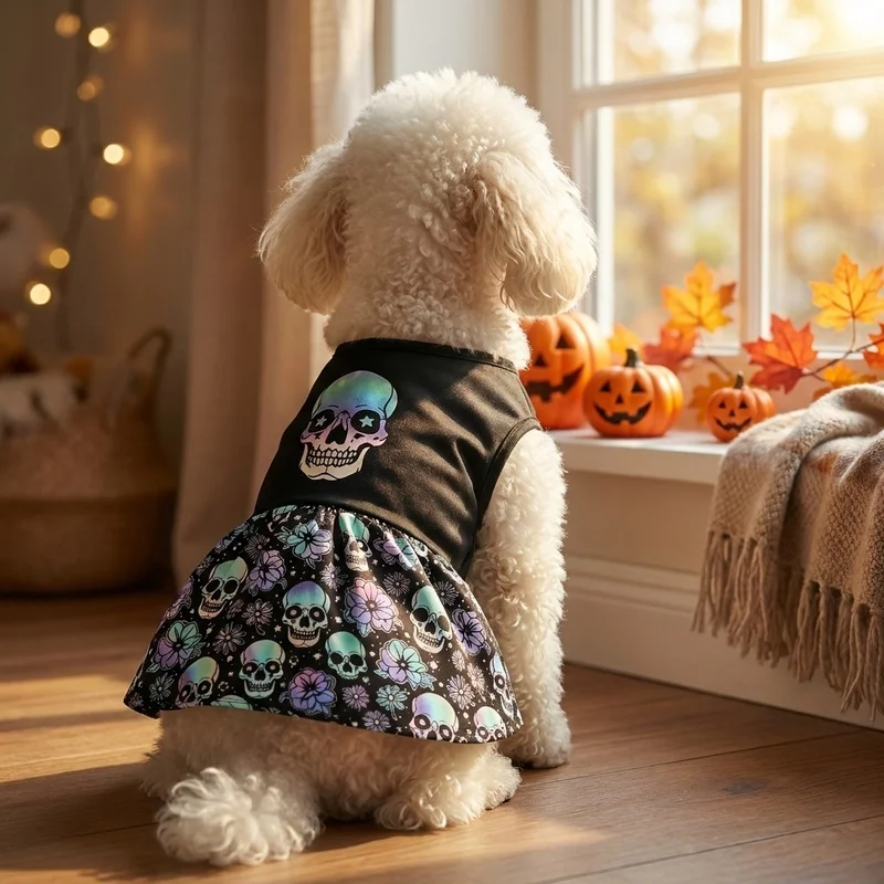 Vestido Tutú Calavera para Perro – Disfraz Halloween - imagen 4