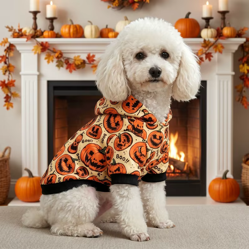 Disfraz calabaza Halloween sudadera iluminada para perros gatos - imagen 3