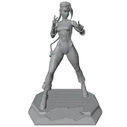 Miniatura de personaje anime gris impresa en 3D, sin montar casero