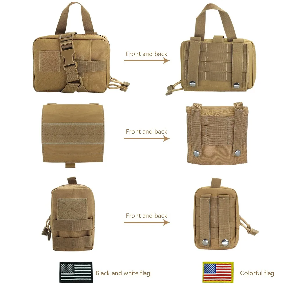 Bolsas laterales desmontables para arnés táctico de perro con parches - imagen 4