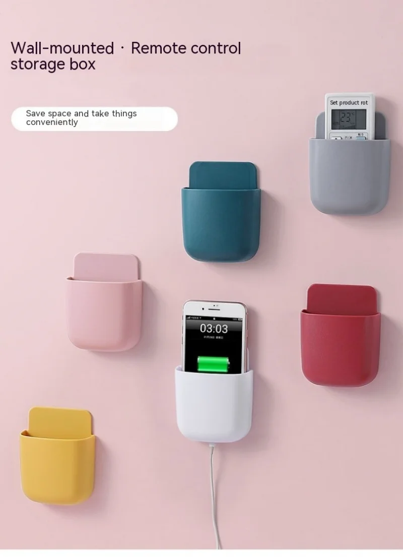 Organizador de pared con estante y soporte para mando a distancia - TV