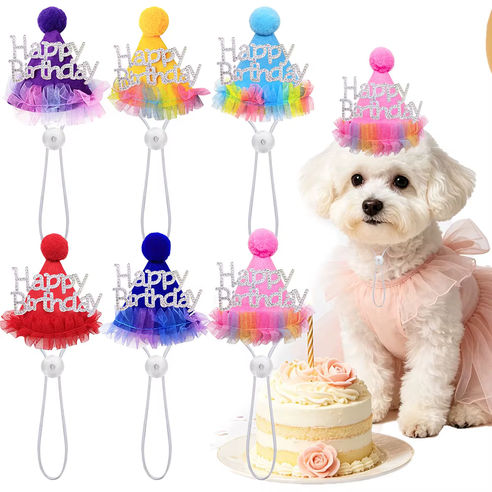 Gorro Fiesta para Perros y Gatos – Pasador Ajustable con Banda Elástica - imagen 2