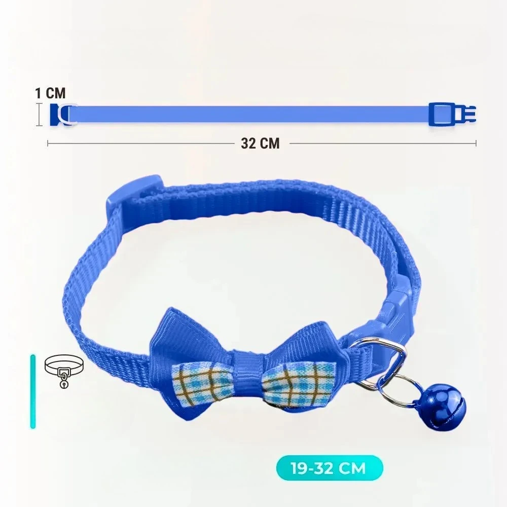 Collar ajustable para gato y perro con lazo y campana - imagen 4