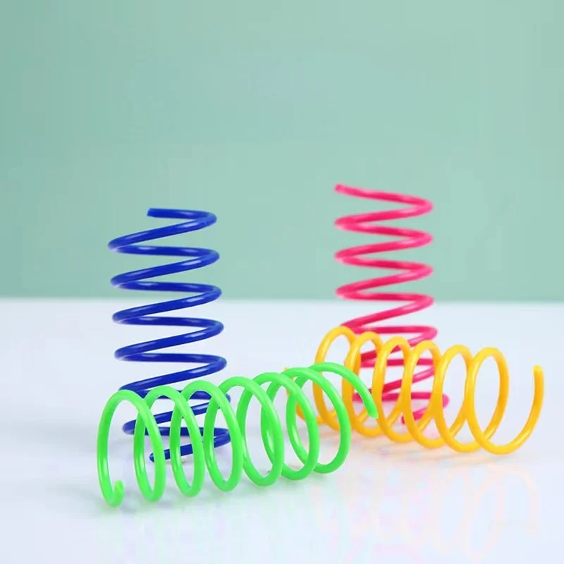 Juguetes de resorte en espiral coloridos para gatos