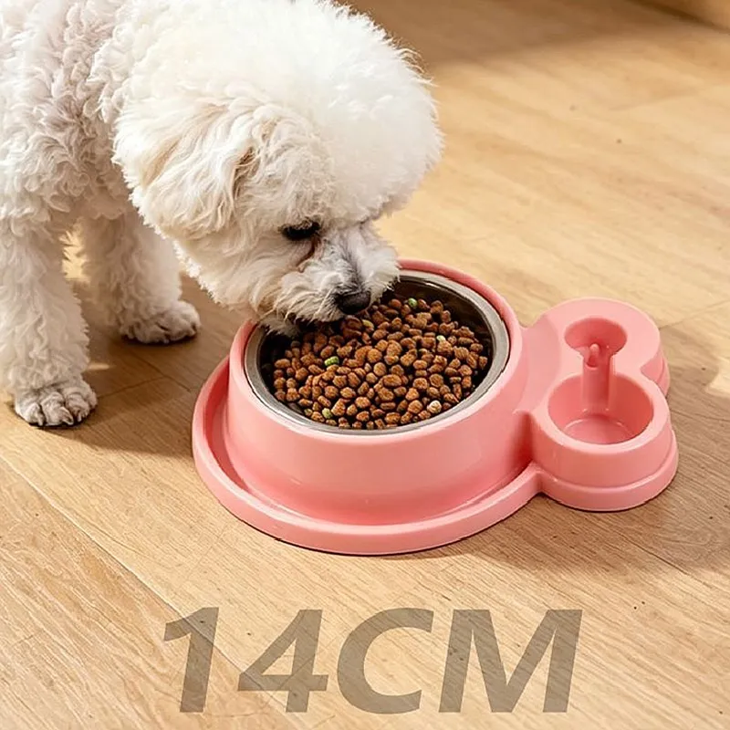 Comedero Doble Antideslizante para Perro y Gato – Agua y Comida