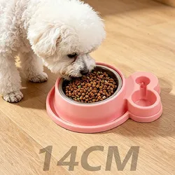 Comedero Doble Antideslizante para Perro y Gato – Agua y Comida