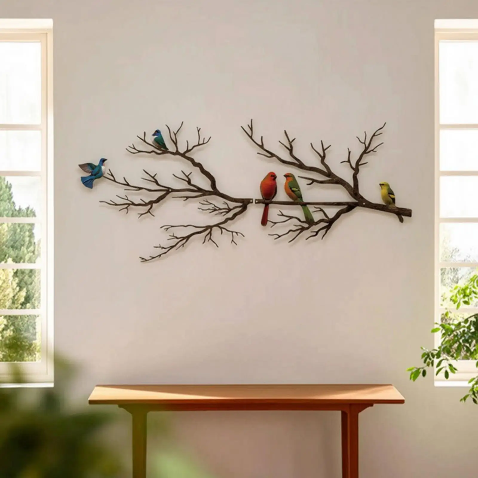 Decoración de pared con aves en rama para patio y exterior - imagen 4