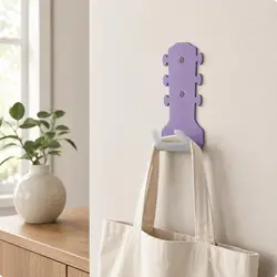 Colgador guitarra pared forma instrumento instalación fácil