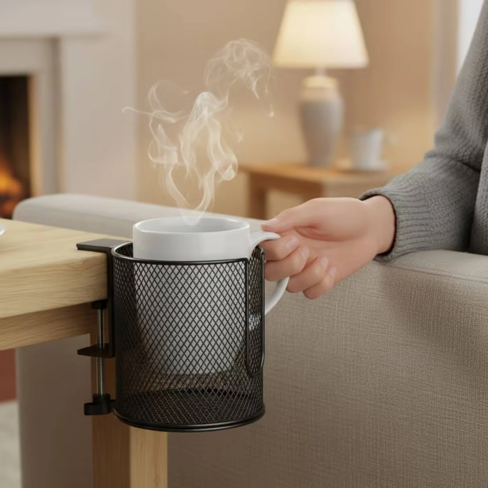 Soporte Portavasos con Abrazadera para Gatos y Perros – Portable para Mesa