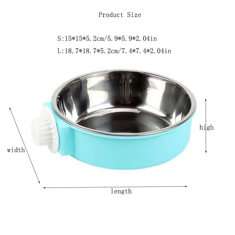 Comedero antivuelco colgante de acero inoxidable para perros y gatos - imagen 5