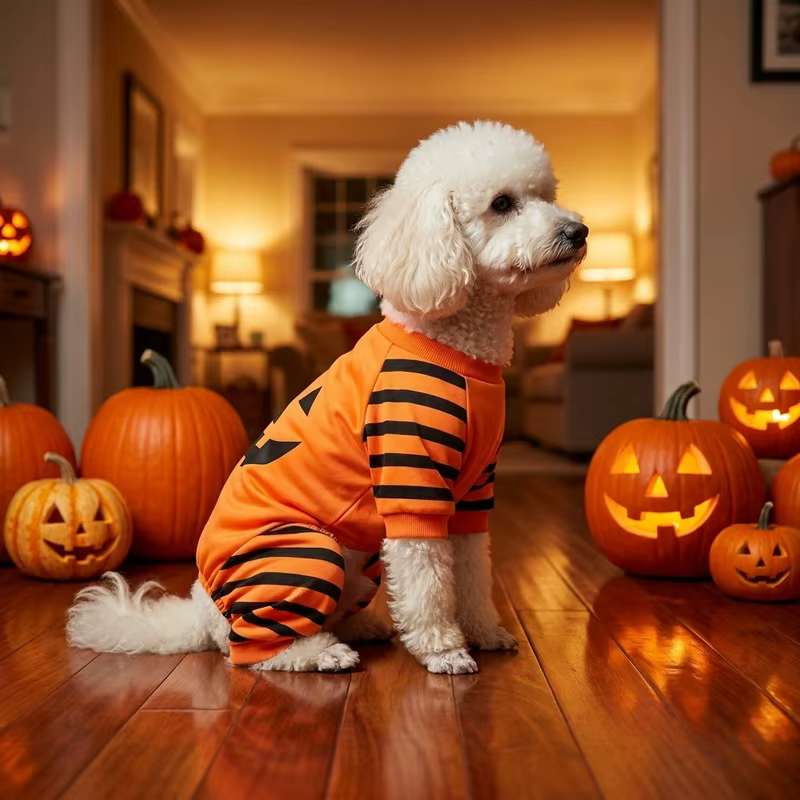 Mono Halloween calabaza para perros y gatos pequeños y medianos