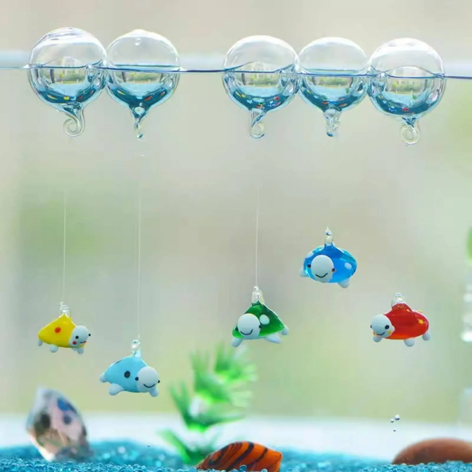 Decoración flotante de cristal para acuario y tortuga - imagen 5