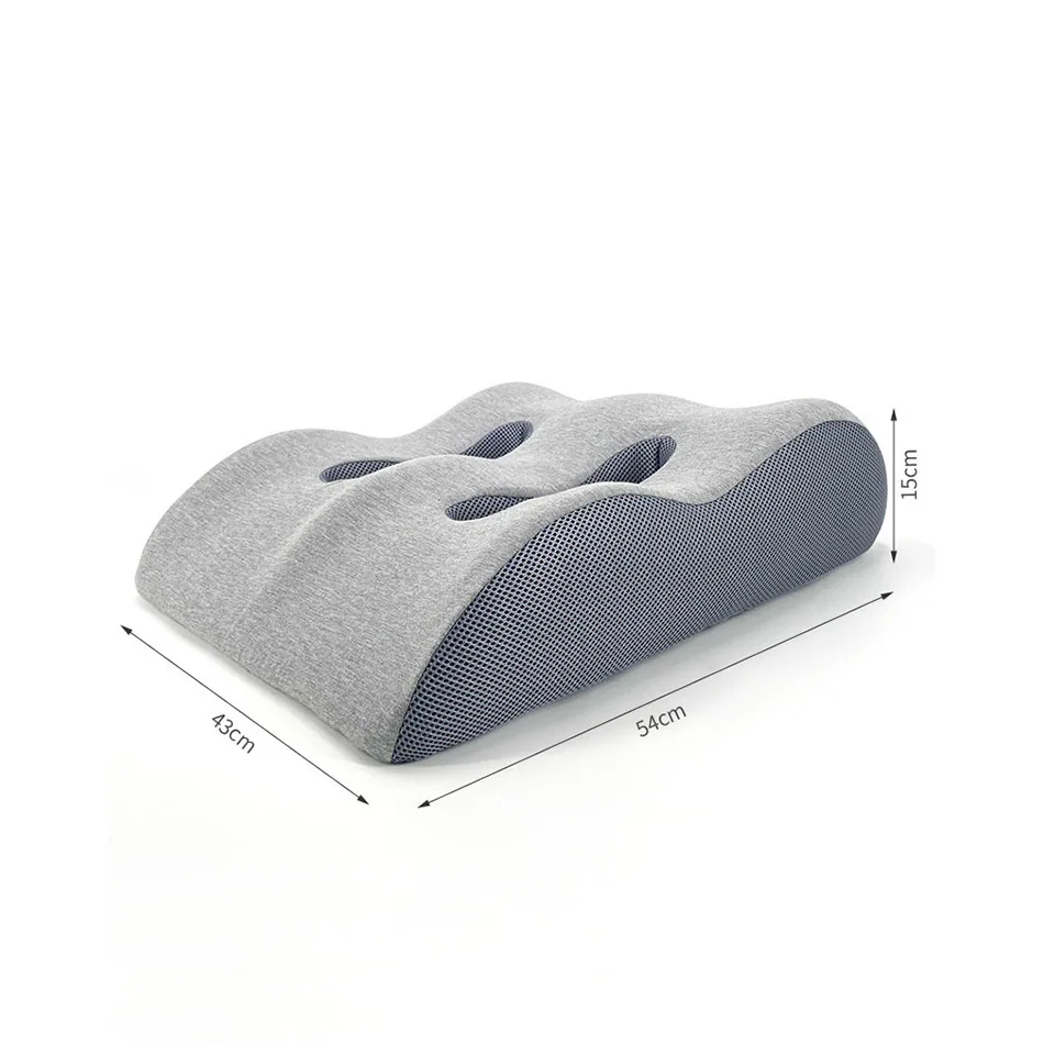 Vista frontal de la almohada ergonómica en forma de S