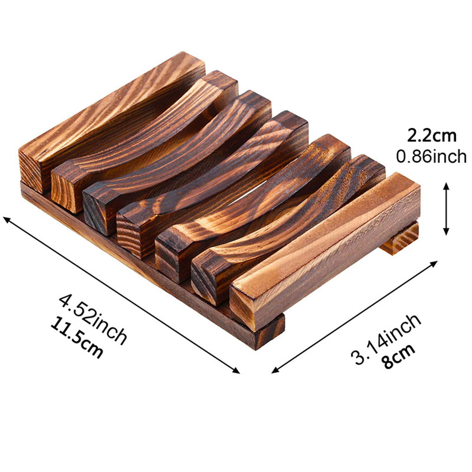 Jabonera de madera con drenaje para baño y cocina - imagen 4