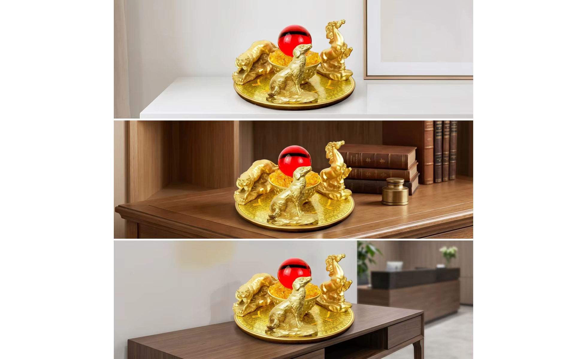 Detalle de la esfera de vidrio con brillo decorativo