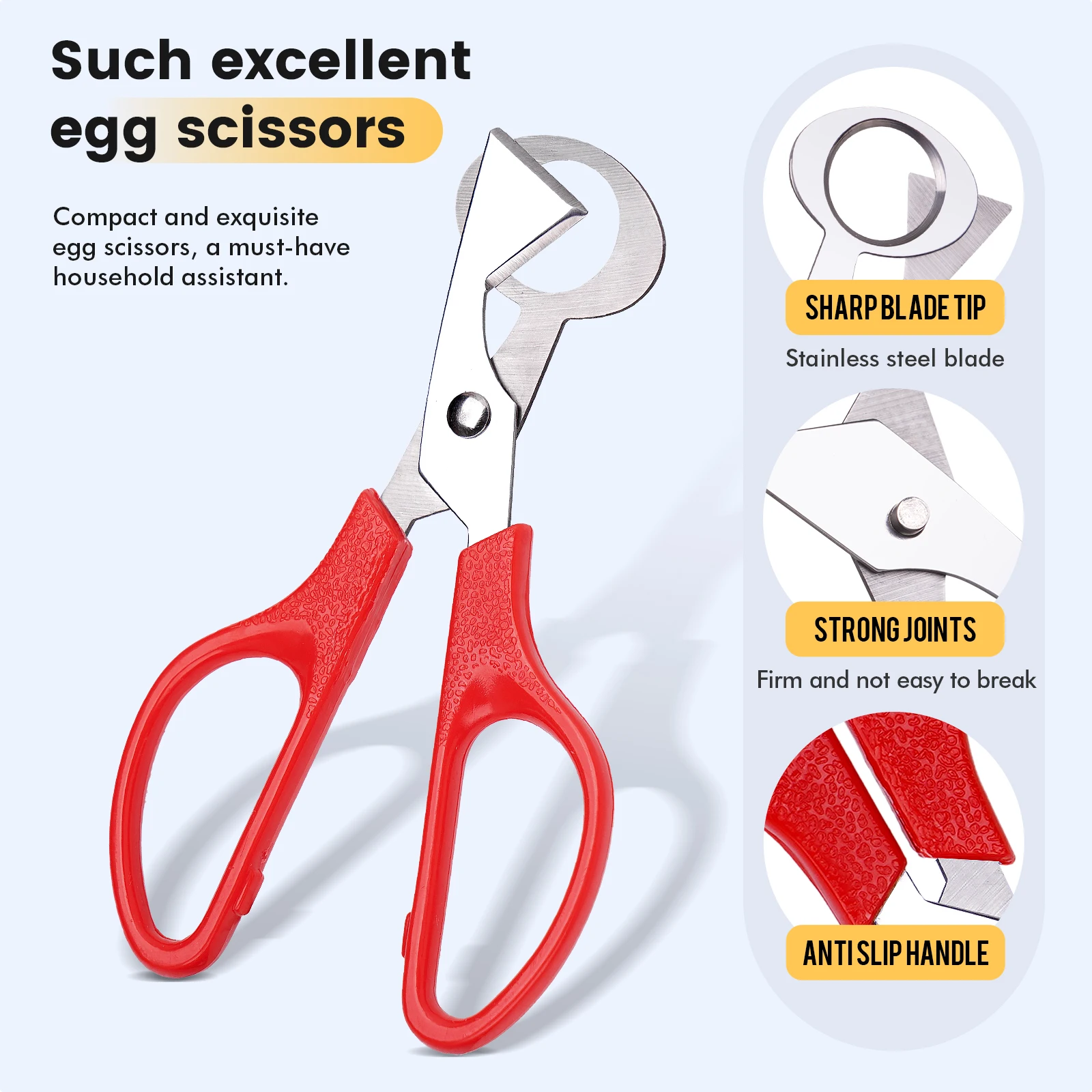 Tijeras para cáscaras de huevos de codorniz de acero inoxidable - imagen 5