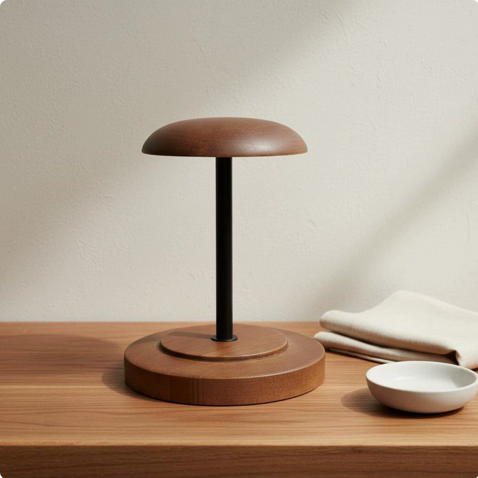 Expositor de sombreros vintage con base de madera y soporte extraíble - imagen 5