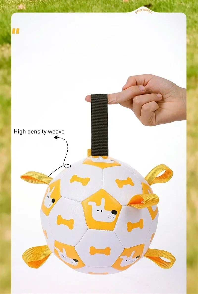 Juguete de fútbol para perros en exterior