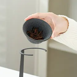 Colador de hojas de té con soporte, filtración rápida y fina