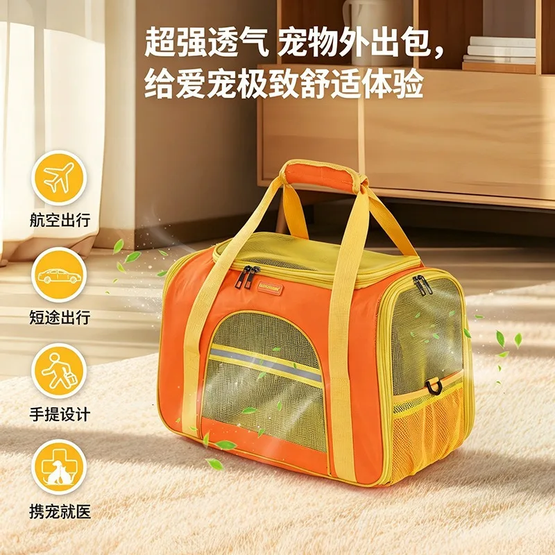 Bolsa de transporte mochila transpirable de malla para perros y gatos - imagen 4