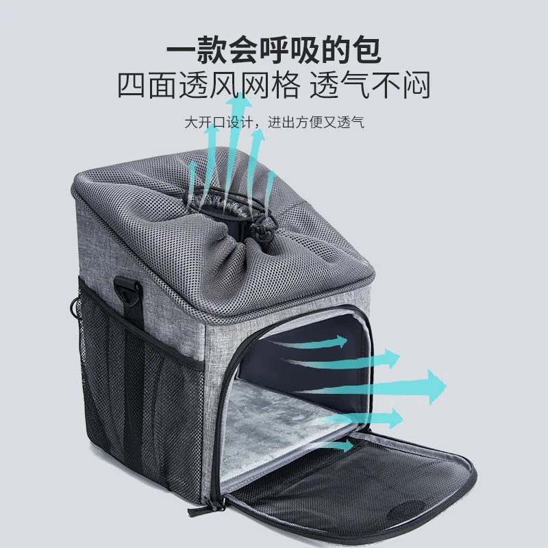 Mochila de transporte transpirable para gatos cuadrada, portátil - imagen 2