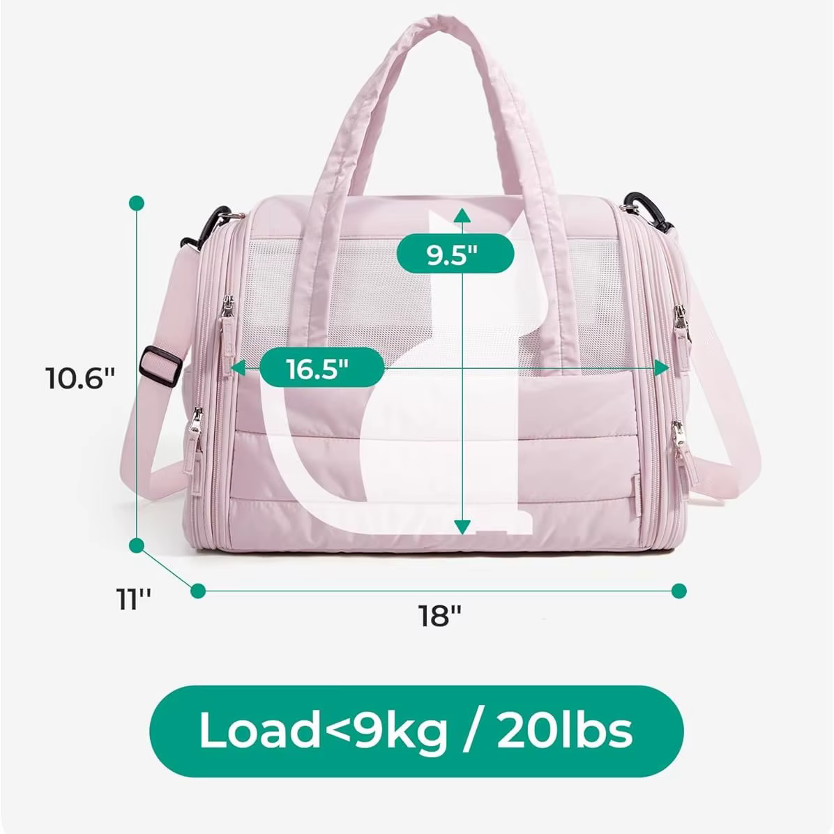 Bolsa transporte blanda transpirable para gatitos y cachorros - imagen 2
